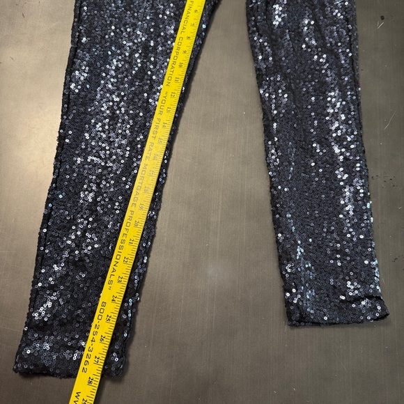 Aerie Navy Blue Sequin Pant Straight Leg Skinny Fashion Statement Legging - Picture 12 of 13